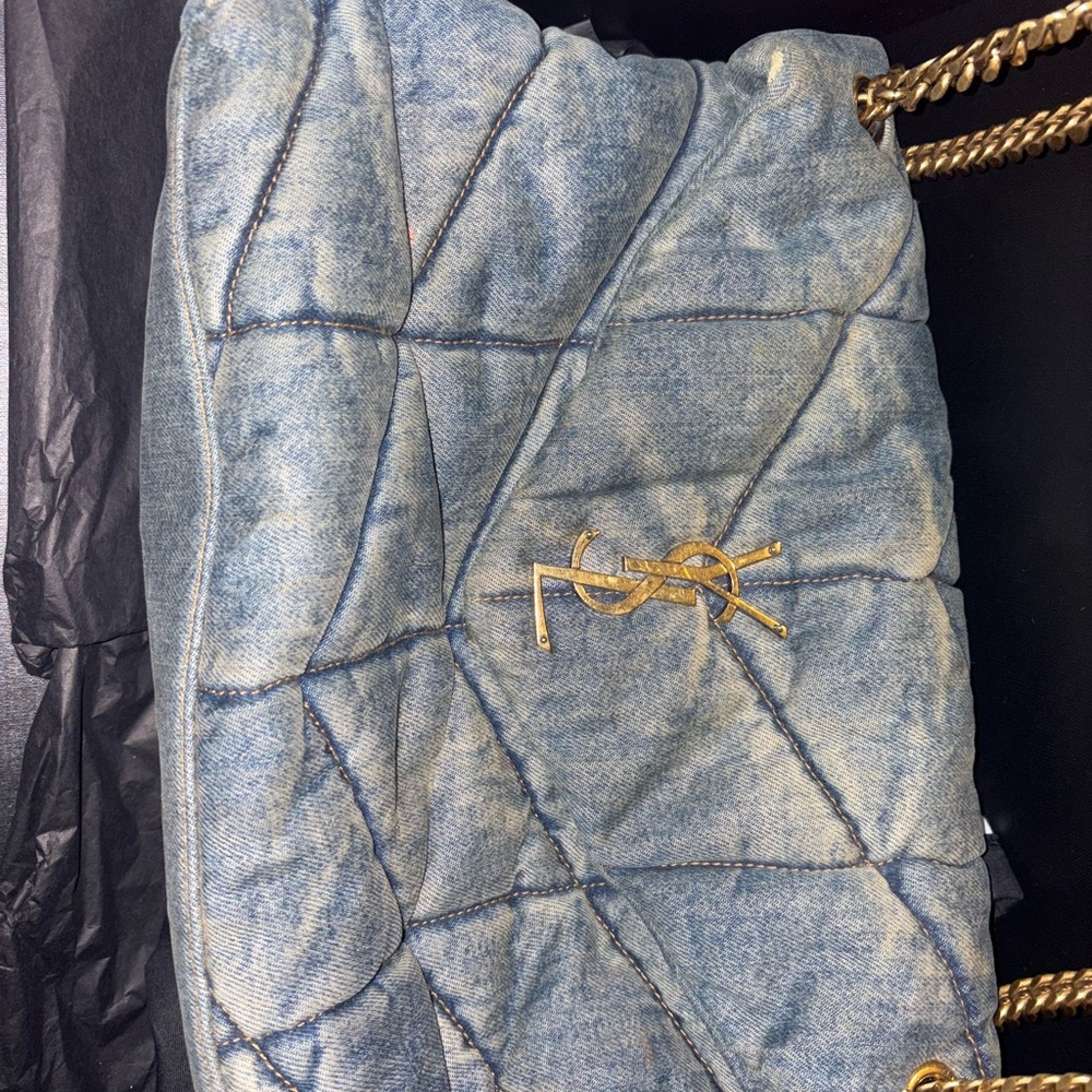 Yves Saint Laurent Denim Quilted Shoulder Bag